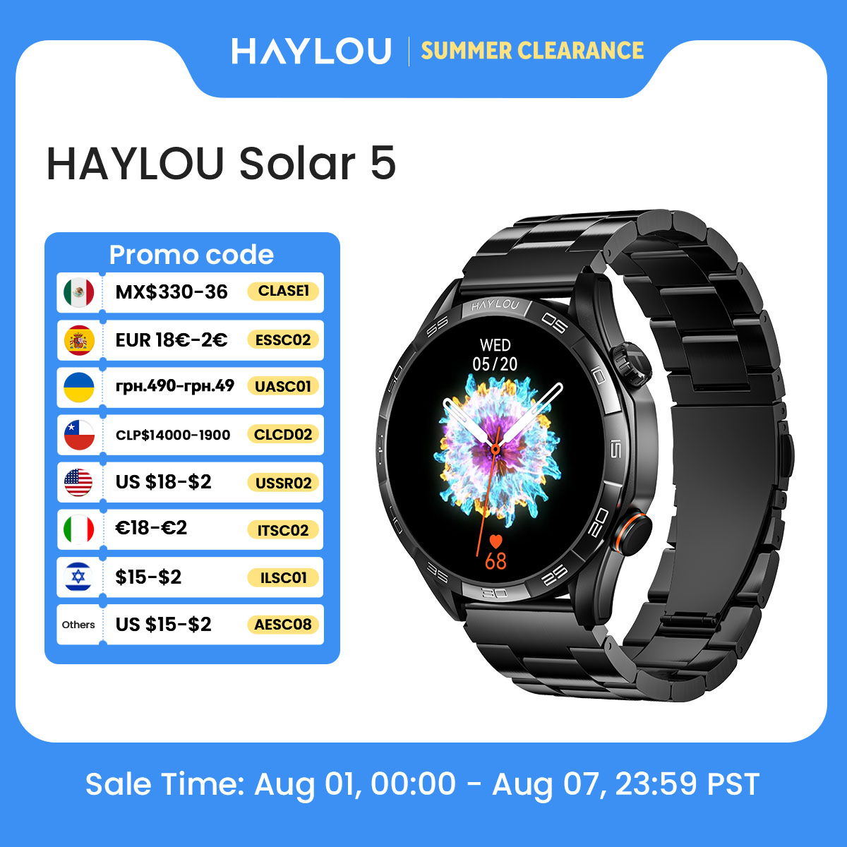 Smartwatch Instagram - HAYLOU Solar 5 音声通話スマートウォッチ 1.58インチ AMOLEDディスプレイ