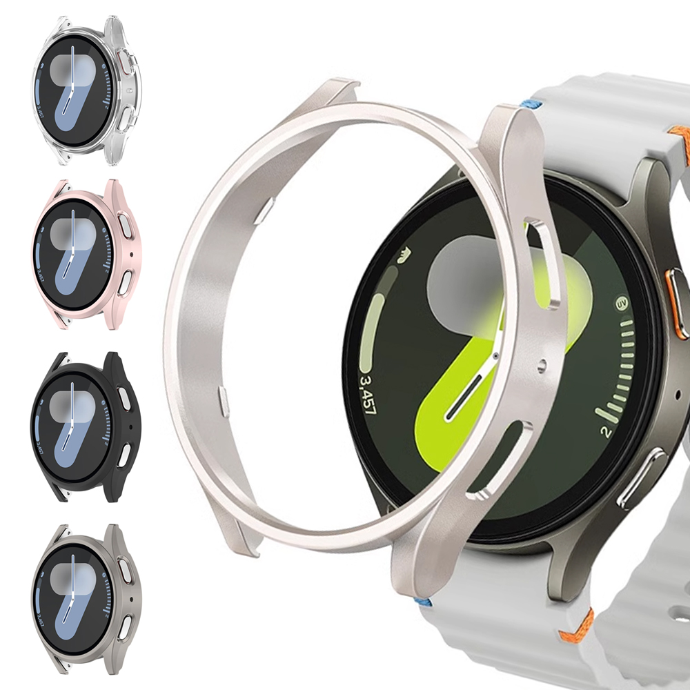 Smartwatch Watch Accessories For Women - サムスンギャラクシーウォッチ7用保護ハードバンパーケース,40mm, 44mmアクセサリー,PCフレーム