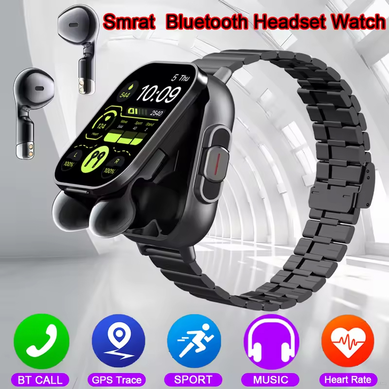 Smartwatch Headset - NFCスマートウォッチ TWS 2-in-1ヘッドセット Bluetooth通話 心拍数 血圧