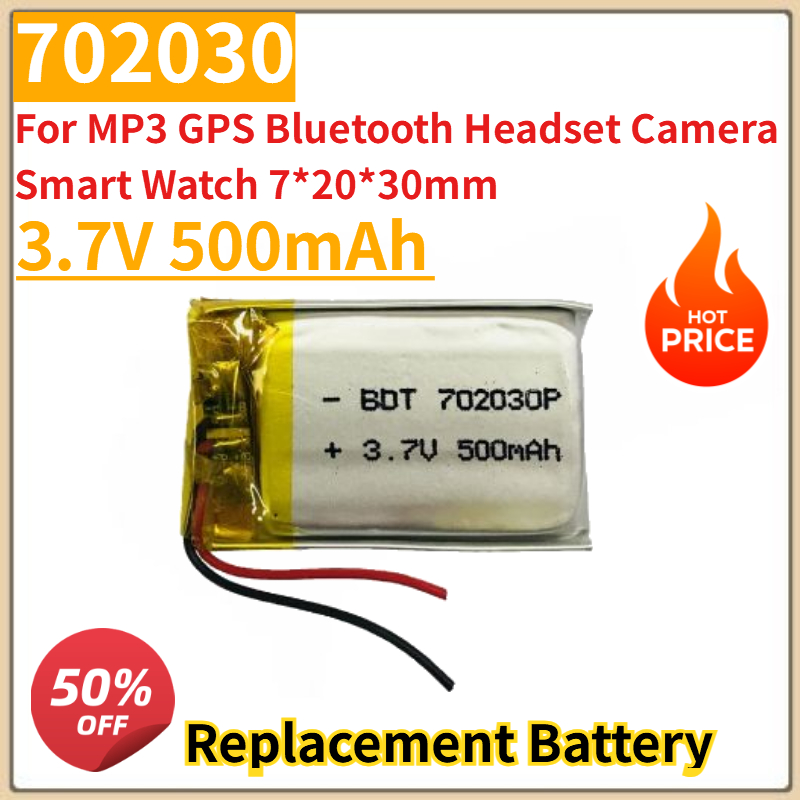 Smartwatch Headset - 新しい 3.7V 500mAh 702030 リチウムポリマーリポ充電式バッテリー MP3