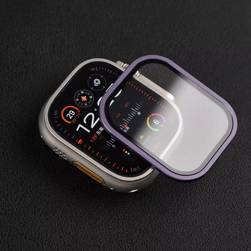 Smart Watch Accessories - Apple Watch Ultra 用強化ガラス 49mm チタンメタルフレーム