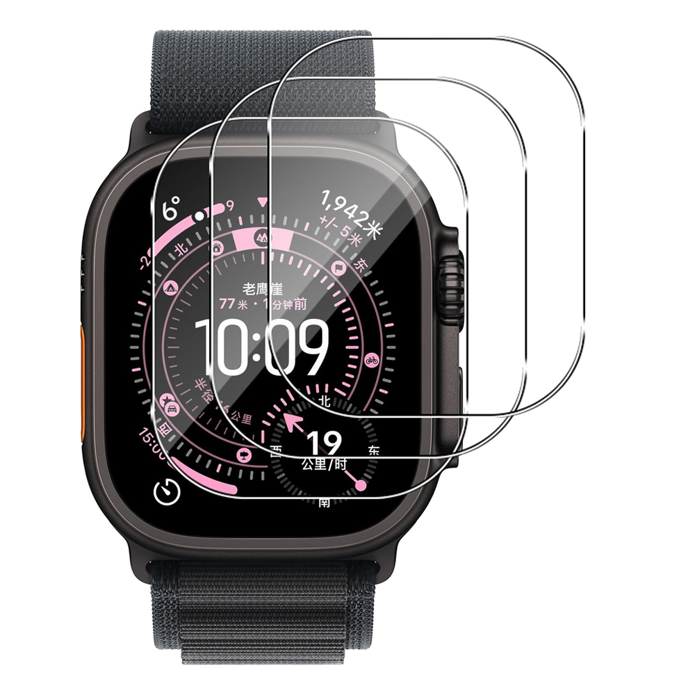 Smartwatch Case - Apple Watch Ultra 3 49mm用強化ガラススクリーンプロテクターアクセサリー、傷防止HDフルフィルム、iWatchシリーズUltra 2