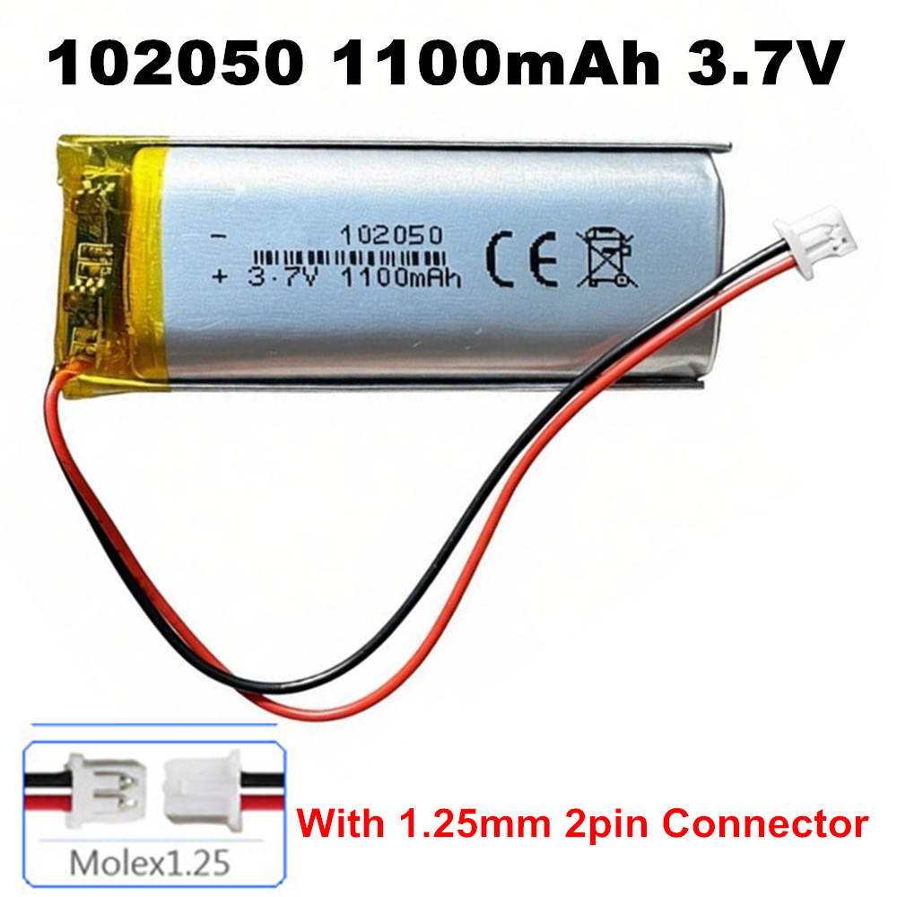 Smartwatch Headset - 102050 3.7V 1100mAh JST 1.25mm 2P