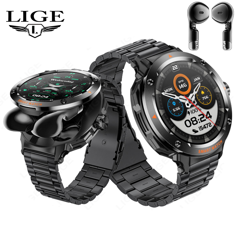 Smartwatch Headset - 新しいメンズ 2 で 1 ヘッドセットスマートウォッチ Bluetooth