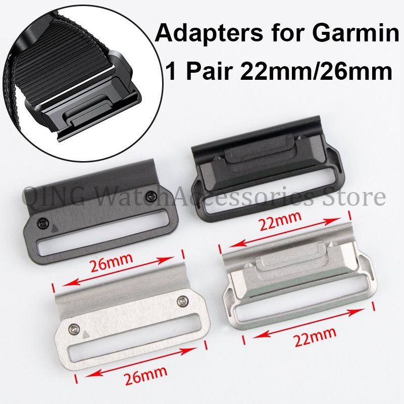 Watch Band Connector - Garmin Tactix、メタルアダプター、easyfitバックルコネクタ、7pro、fenix、7x、6x、7、5、6プロ、3時間、2個用のウォッチバンドアダプター