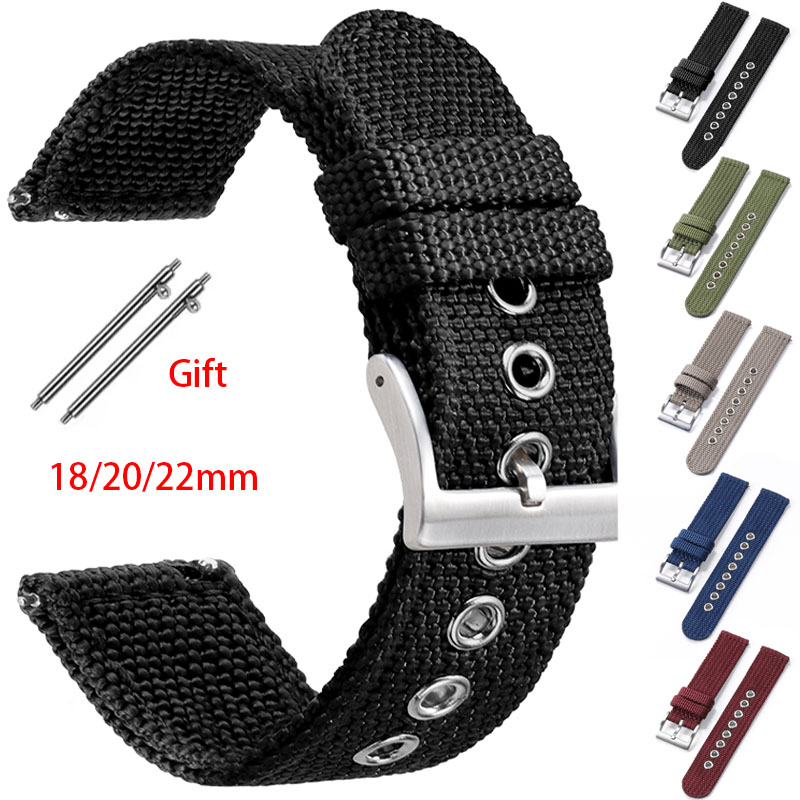 Nylon Nato Strap - ナイロンキャンバスリストバンド、快適な時計バンド、クイックリリース、ユニバーサル交換ブレスレット、スポーツバンド、ソフト、18mm、20mm、22mm