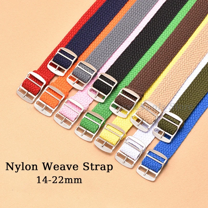 Nylon Nato Strap - ナイロン織り時計ストラップ Perlon 時計バンドリストバンド女性男性ブレスレット時計アクセサリー 14 ミリメートル 16
