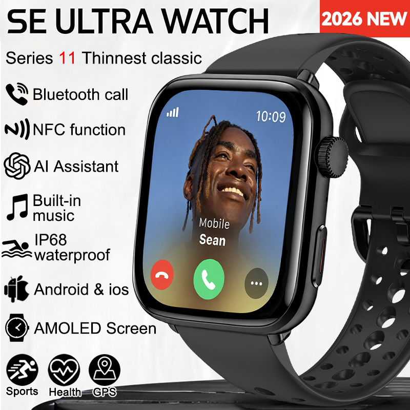 Android Smartwatch Accessories - 2026年新型SEウルトラシリーズ11 NFCウォッチ メンズ AMOLEDスクリーン Bluetooth通話 GPS搭載