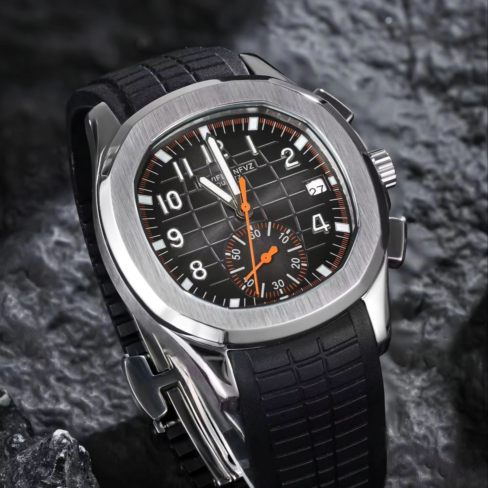 Smartwatch Touch - 40 ミリメートルメンズ高級腕時計 NAVIFLZ NFVZ 高品質ブランドラバーストラップステンレススチールケース日本製 VD53