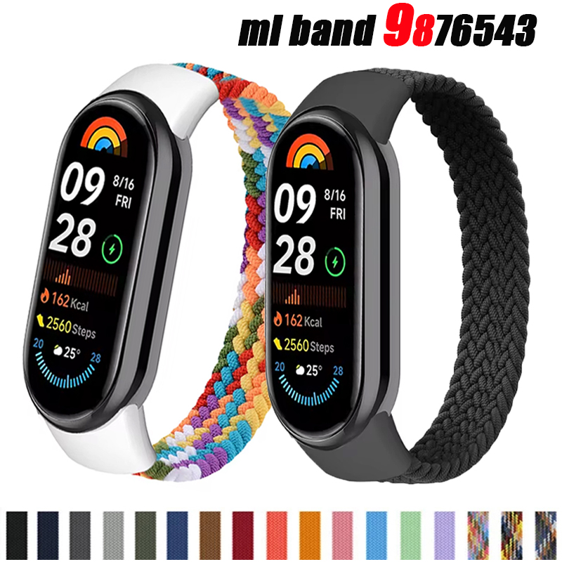 Solo Loop Strap - Xiaomi Mi Band 9,8,7,6,5,4,3用のスペアナイロンストラップ,アクセサリー
