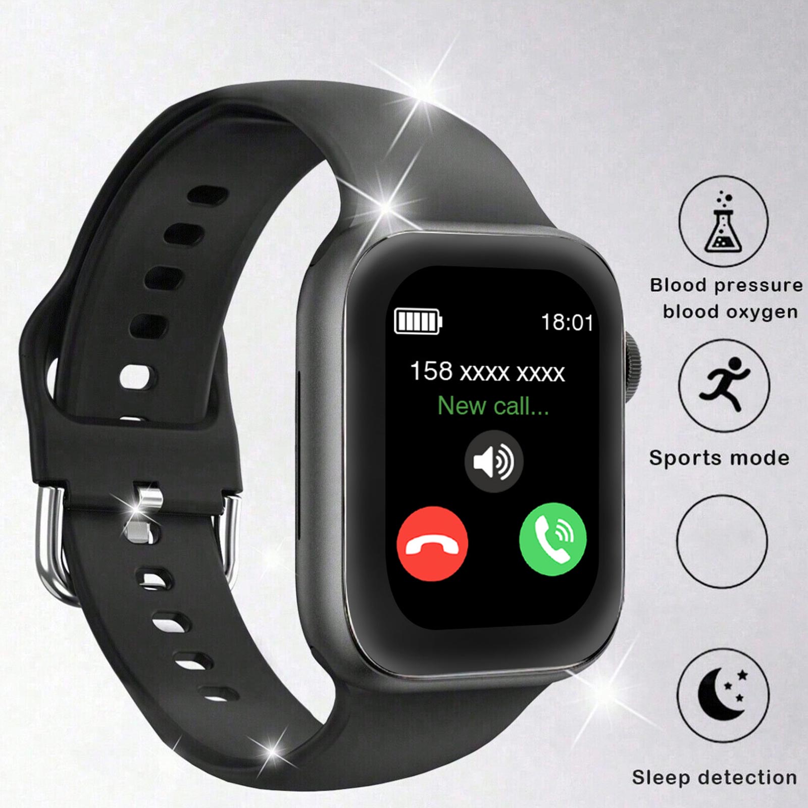 Smartwatch Instagram - スマートウォッチ、ワイヤレス通話/ダイヤル、マルチスポーツモード、複数のアプリ通知、男性と女性に適しています、iPhone/Anと互換性があります