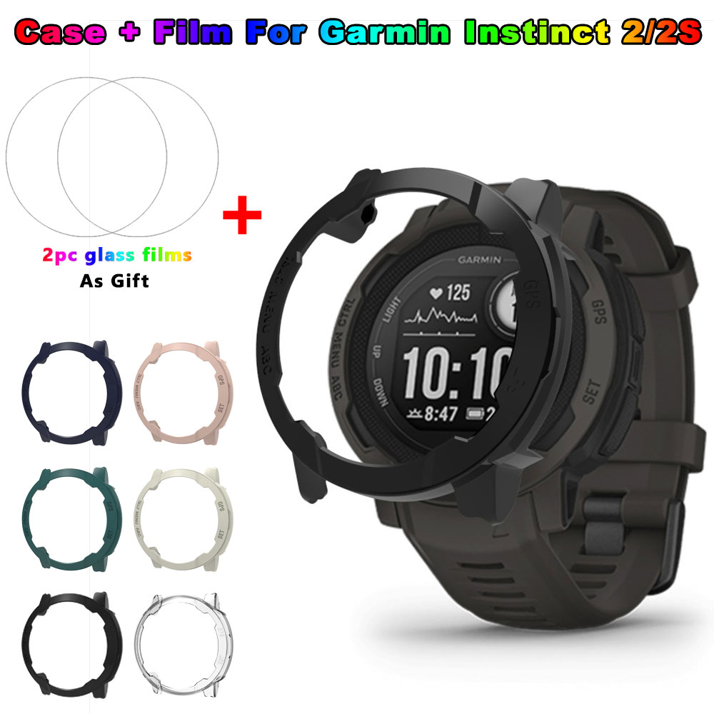Android Smartwatch Accessories - シェル PC ケース保護 + ガラスフィルムガーミンインスティンクト 2/2S