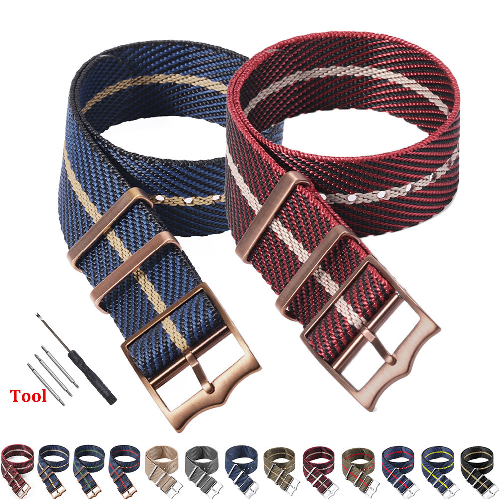 Nylon Nato Strap - 男性と女性のためのロレックスファブリックブレスレット,プレミアムナイロンウォッチバンド,アーミースターファブリックストラップ,20mm, 22mm