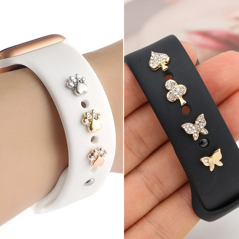 Samsung Smartwatch Ultra Accessories - Apple watch用チャームシリコンバンドシリーズ11/10/9/8/ウルトラ/SEブレスレットメタルデコレーションジュエリーギャラクシーウォッチ7/6/5/4ストラップ用