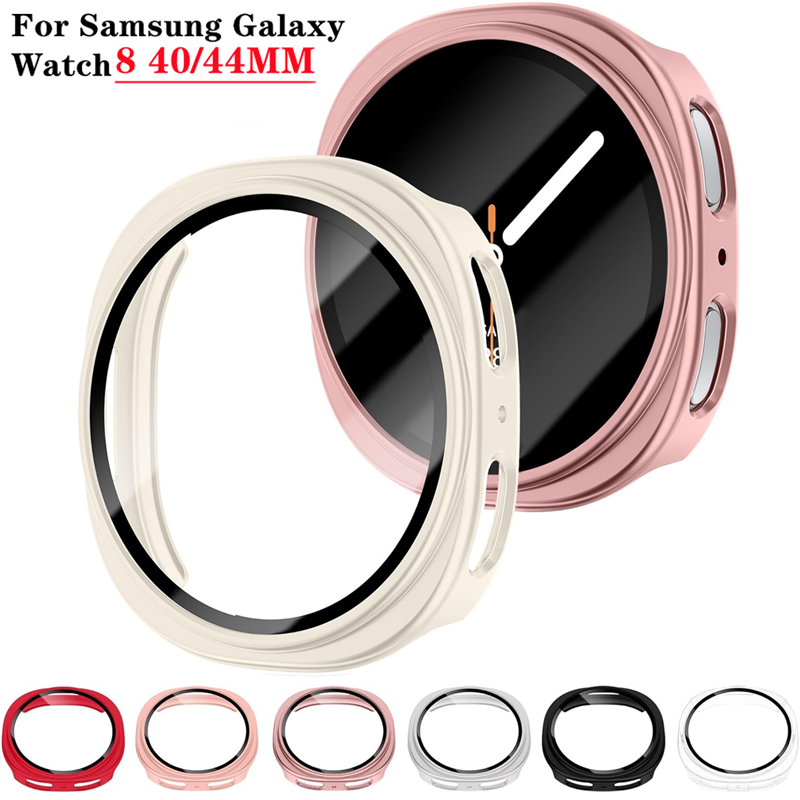 Samsung Smartwatch Accessories - 強化ガラス + サムスンギャラクシーウォッチ 8 アクセサリー用ケースオールラウンドハード PC