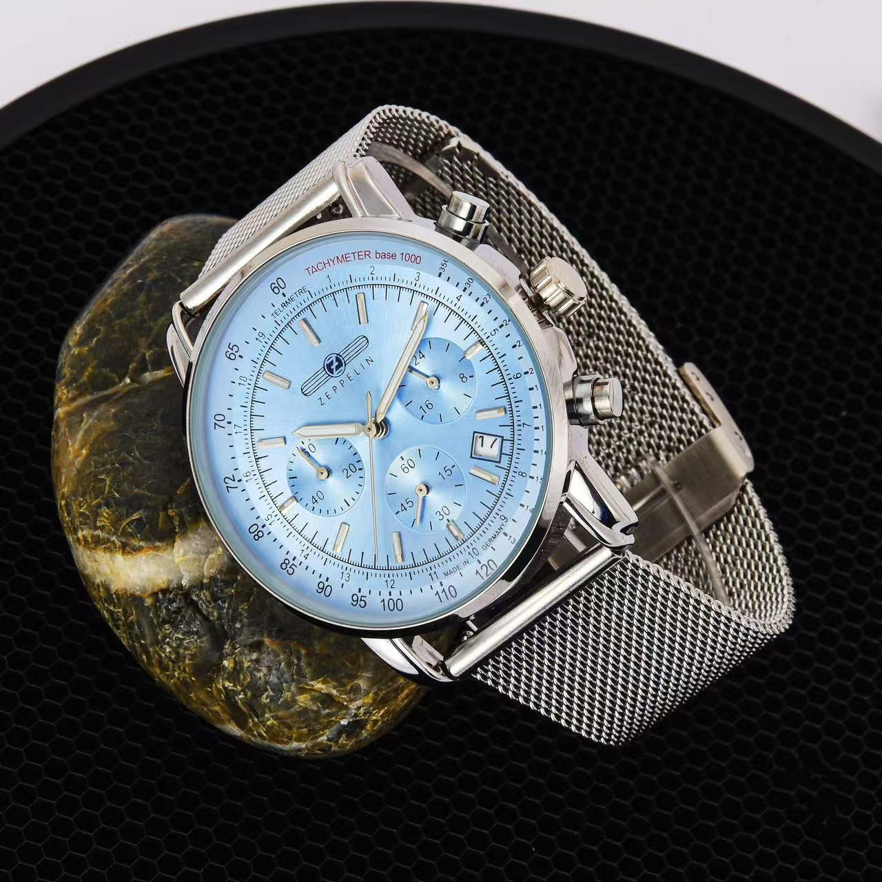 Stainless Mesh Band - 2026 新しいコレクション ゼッペリン メンズ クォーツ時計 42mm