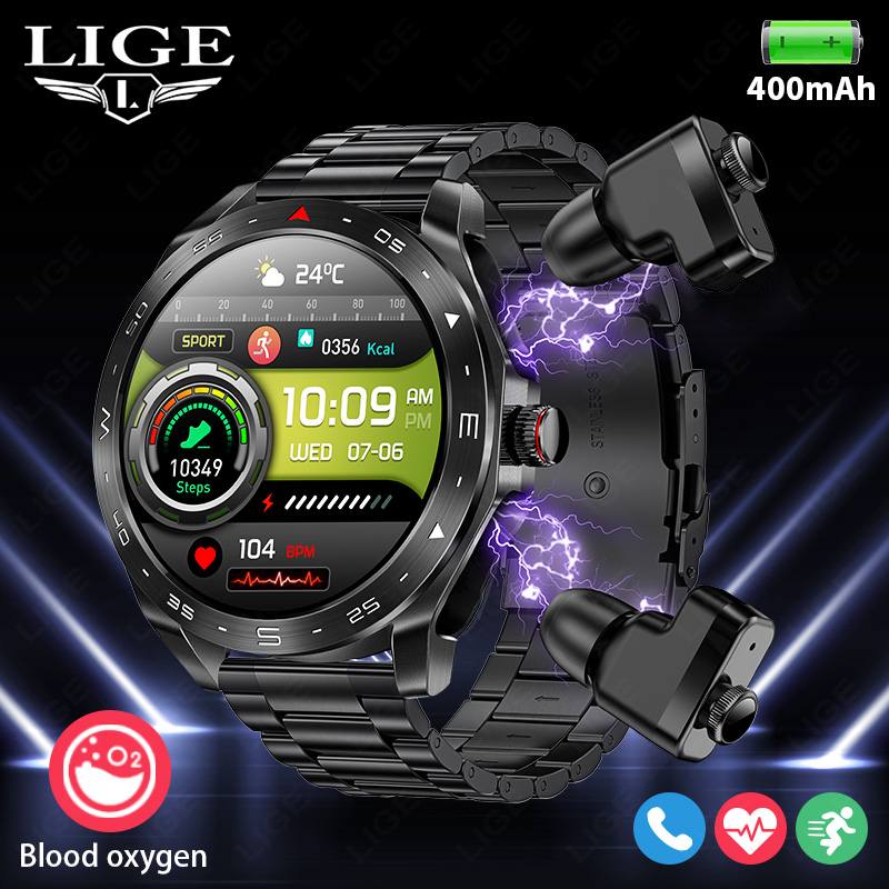LIGEスマートウォッチ、イヤホン付きBluetoothヘッ - Smartwatch Headset のレビューと価格