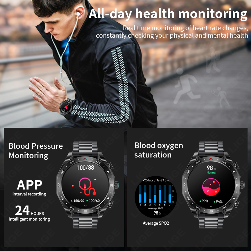 LIGEスマートウォッチ、イヤホン付きBluetoothヘッ - Smartwatch Headset のレビューと価格