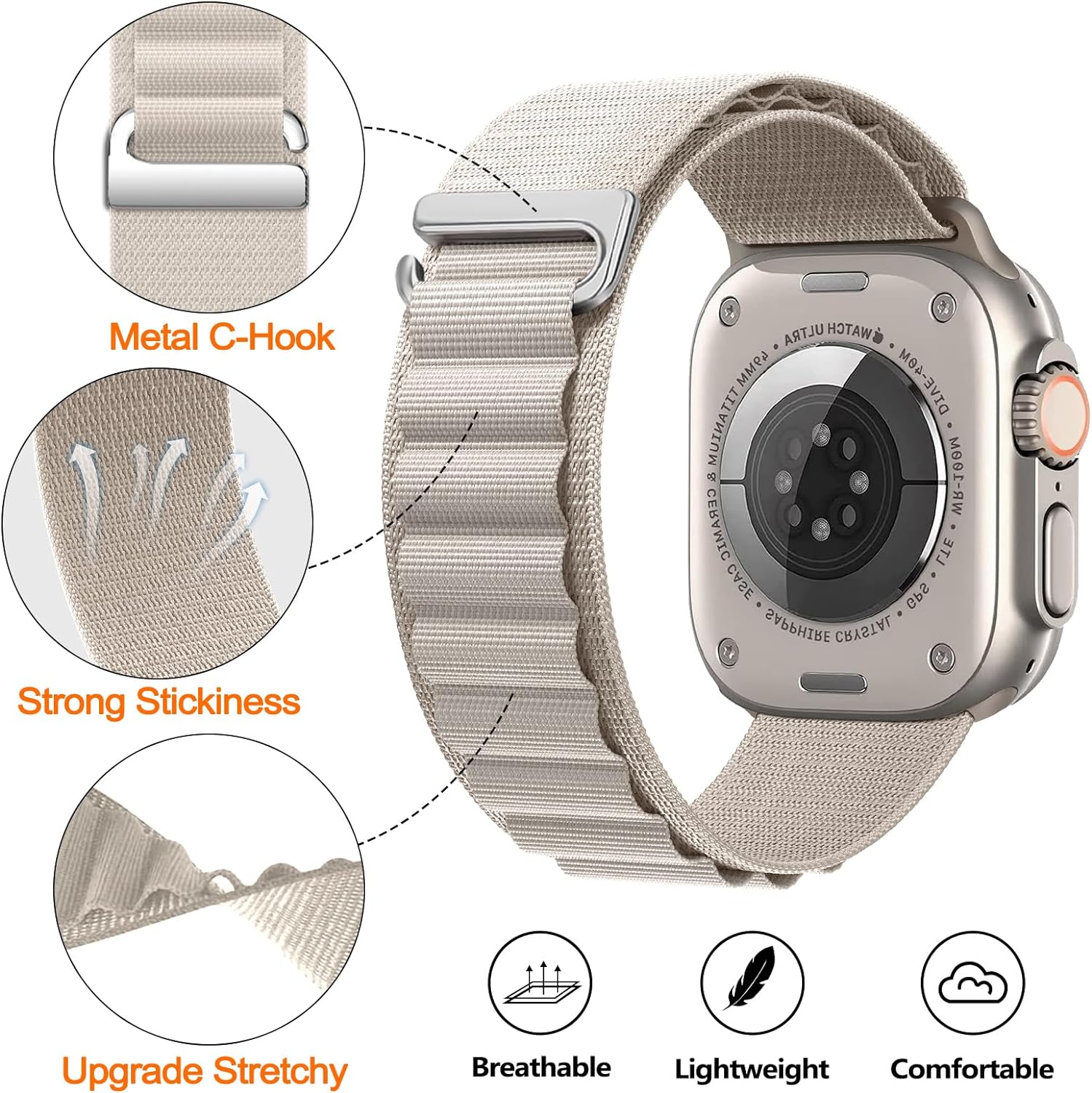 アルパインナイロンループストラップサムスンギャラクシーウォッ - Samsung Smartwatch Ultra Accessories のレビューと価格
