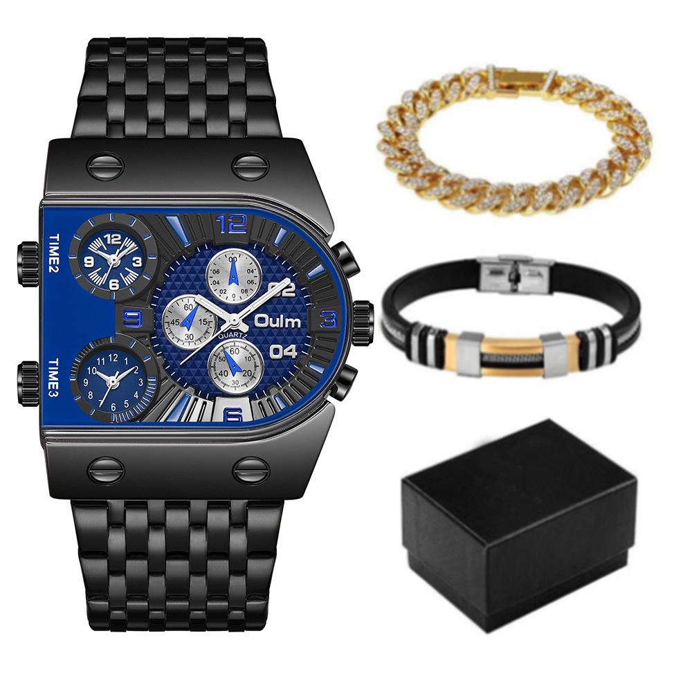 メンズ高級長方形ゴールドシルバー大型文字盤夜光防水クォーツ時 - Smartwatch Face のレビューと価格