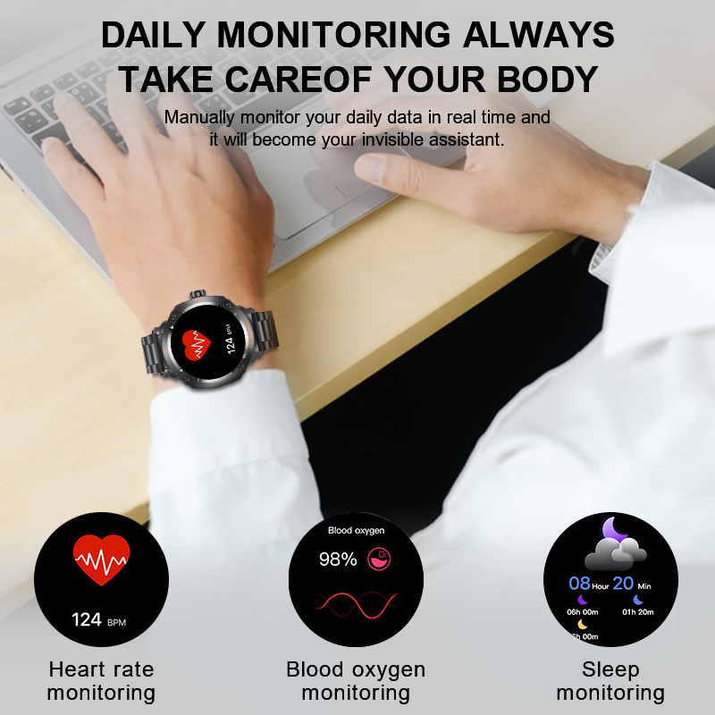 LIGE メンズイヤホン付きスマートウォッチ Bluetoo - Smartwatch Headset のレビューと価格