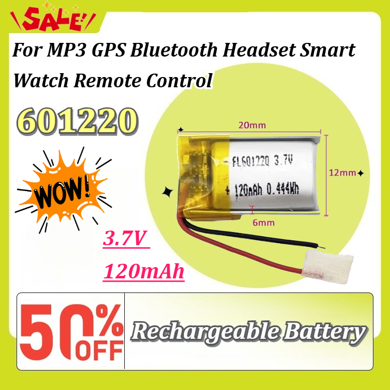 新しい 3.7V 120mAh 601220 Li-Po 充 - Smartwatch Headset のレビューと価格