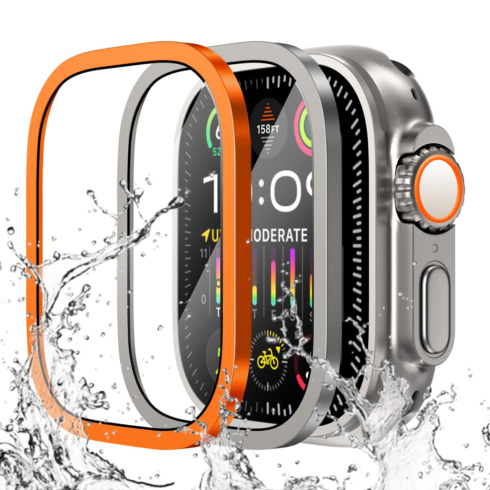 Apple Watch用の傷防止強化ガラス,チタンメタルフレ - Smart Watch Accessories のレビューと価格