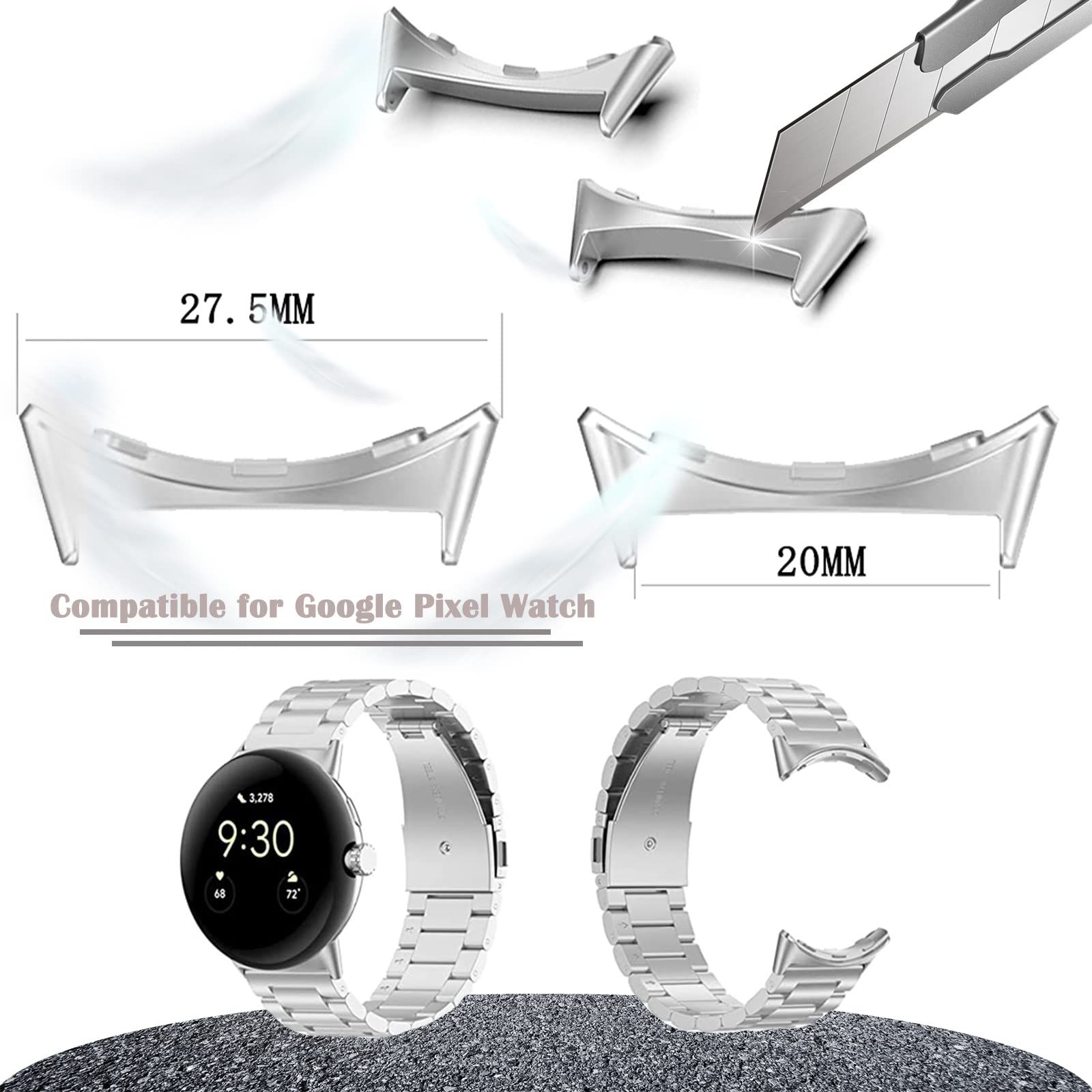 スイッチ用金属コネクタ,1/2ペア,Google Pixel - Watch Band Connector のレビューと価格