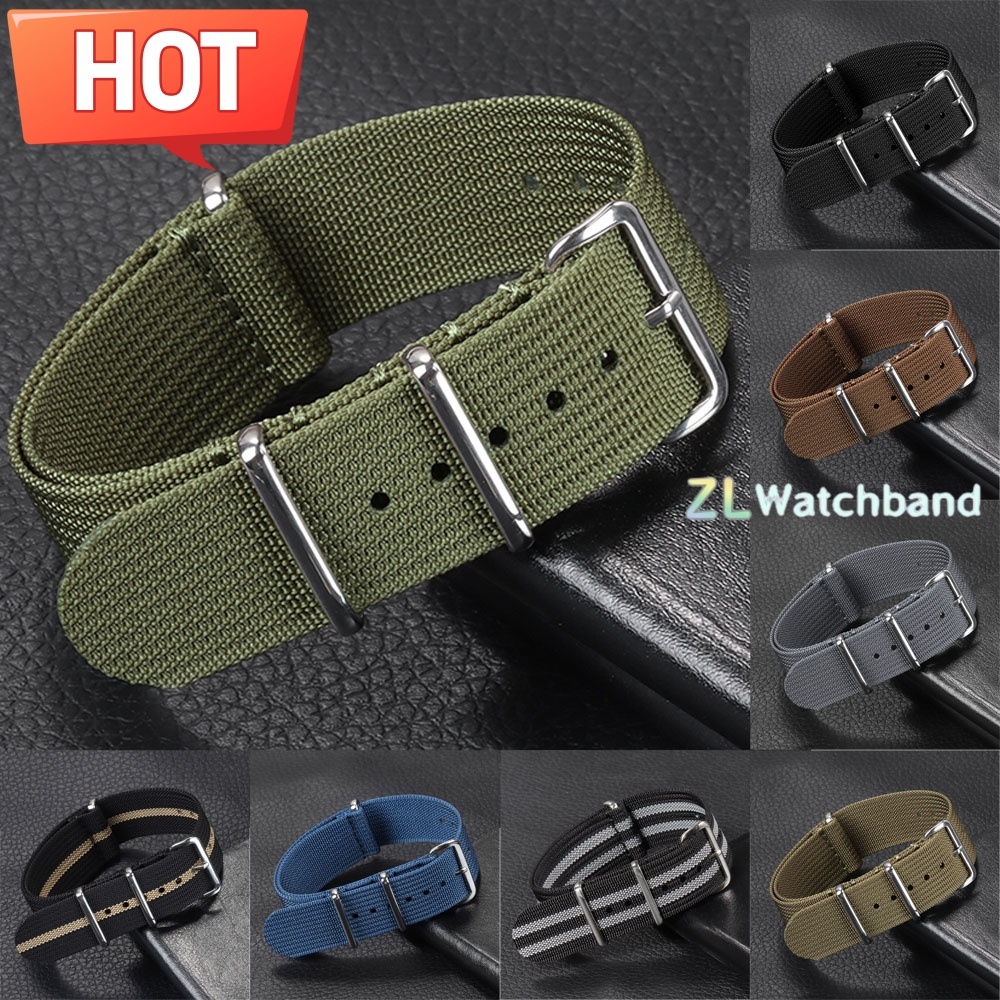 新しいリブ付きナイロン時計バンド 18 ミリメートル 20  - Nylon Nato Strap のレビューと価格