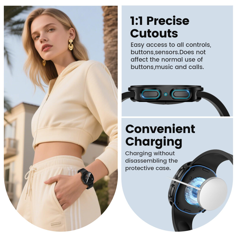 強化ガラス + PC ケースサムスンギャラクシーウォッチ 8 - Samsung Smartwatch Accessories のレビューと価格