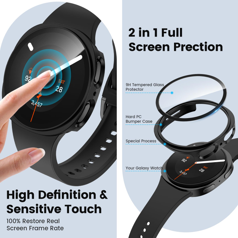 強化ガラス + PC ケースサムスンギャラクシーウォッチ 8 - Samsung Smartwatch Accessories のレビューと価格