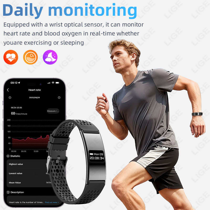 新しいスマートブレスレット女性男性心拍数血中酸素健康モニター - Android Smartwatch Accessories のレビューと価格