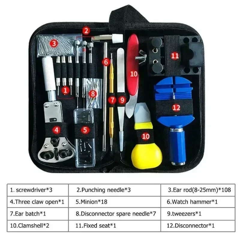 147ピース時計修理ツールセット、プロ用時計職人キット、電池 - Tool Kit Strap Change のレビューと価格