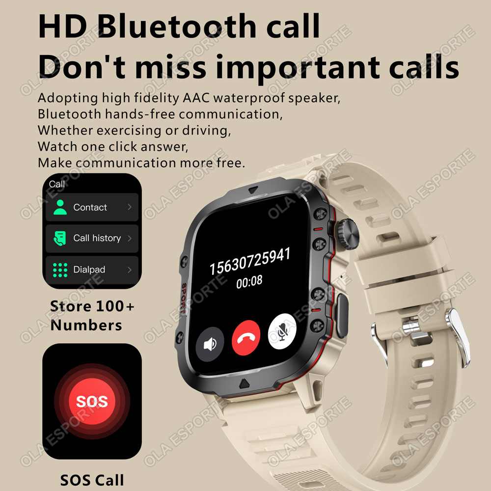 2025年新型ミリタリースマートウォッチ メンズ IP68  - Smartwatch Face のレビューと価格