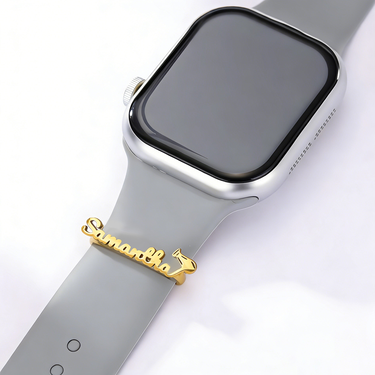 チャンドラーカスタム名メタルチャーム装飾リング時計バンドヘア - Smart Watch Accessories のレビューと価格