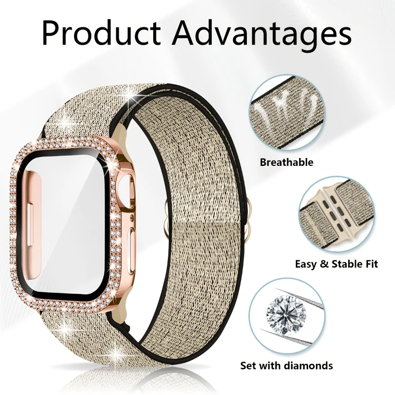 バンド + ケース Apple Watch 45 ミリメート - Smartwatch Watch Accessories For Women のレビューと価格