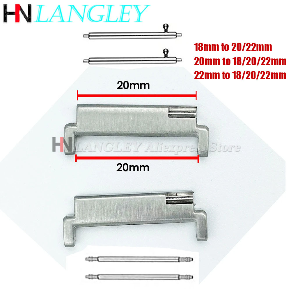 1 ペアストラップメタルアダプター 18mm から 20/2 - Watch Band Connector のレビューと価格