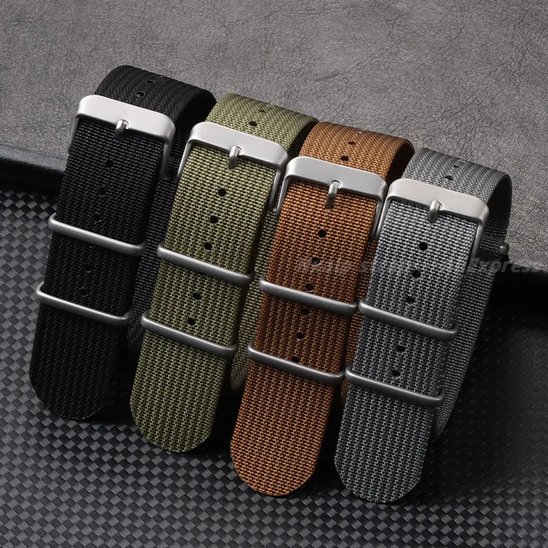 男性用リブ編みナイロンウォッチストラップ,セイコー用ミリタリ - Nylon Nato Strap のレビューと価格
