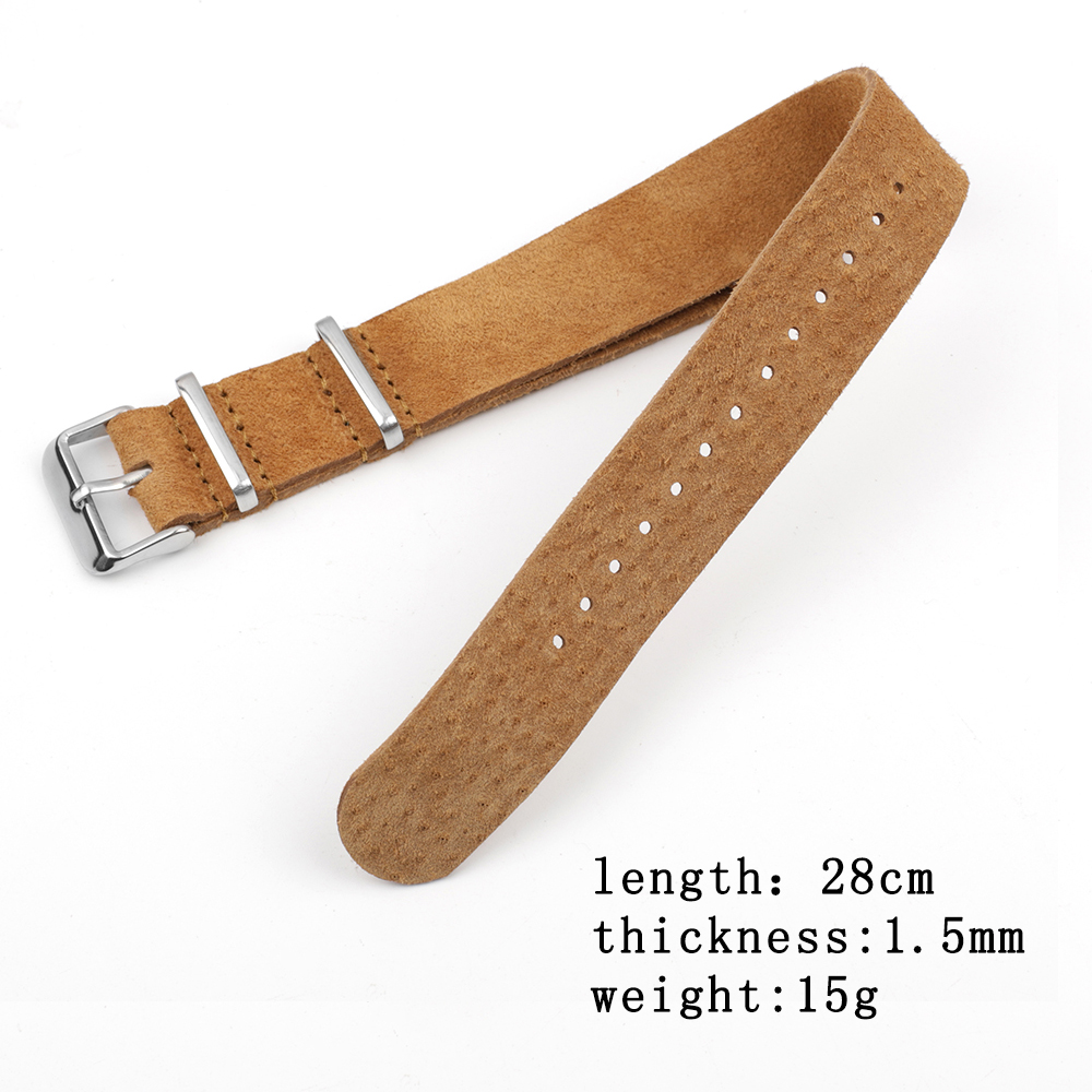 ソフトレトロスエード本革ストラップスポーツウォッチバンド 1 - Nylon Nato Strap のレビューと価格