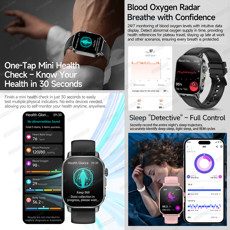 GUHUAVMI 2026 新しい精密ヘルスケアスマートウォ - Android Smartwatch Accessories のレビューと価格