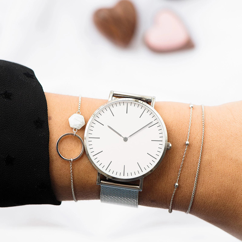 女性用ステンレスメッシュ腕時計,クォーツ腕時計,シンプル,カ - Stainless Mesh Band のレビューと価格