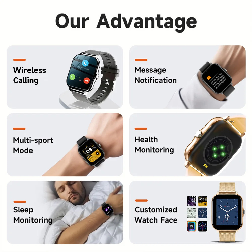 スマートウォッチ Android IOS 時計 1.83 イ - Smartwatch Instagram のレビューと価格