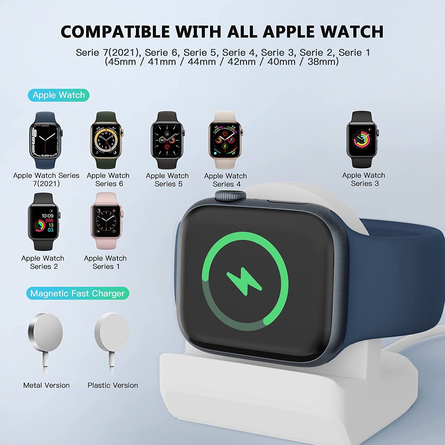 Apple Watch用シリコン充電スタンド,モデル7,6, - Watch Charging Dock のレビューと価格