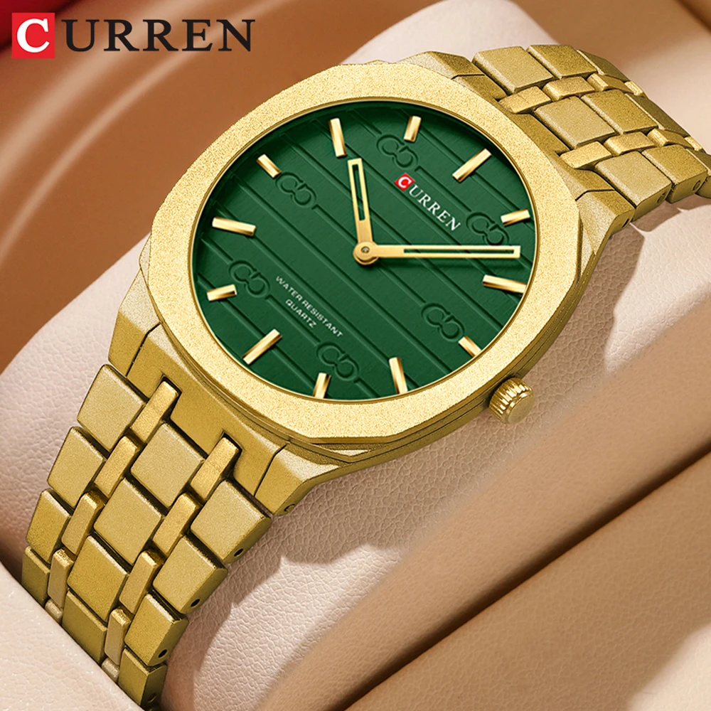 CURREN ファッションメンズ腕時計超薄型クォーツ時計メン - Stainless Mesh Band のレビューと価格