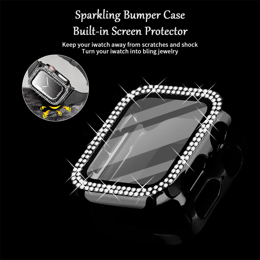 アップルウォッチ用ダイヤモンドカバー,強化ガラスおよびバンパ - Smart Watch Accessories のレビューと価格