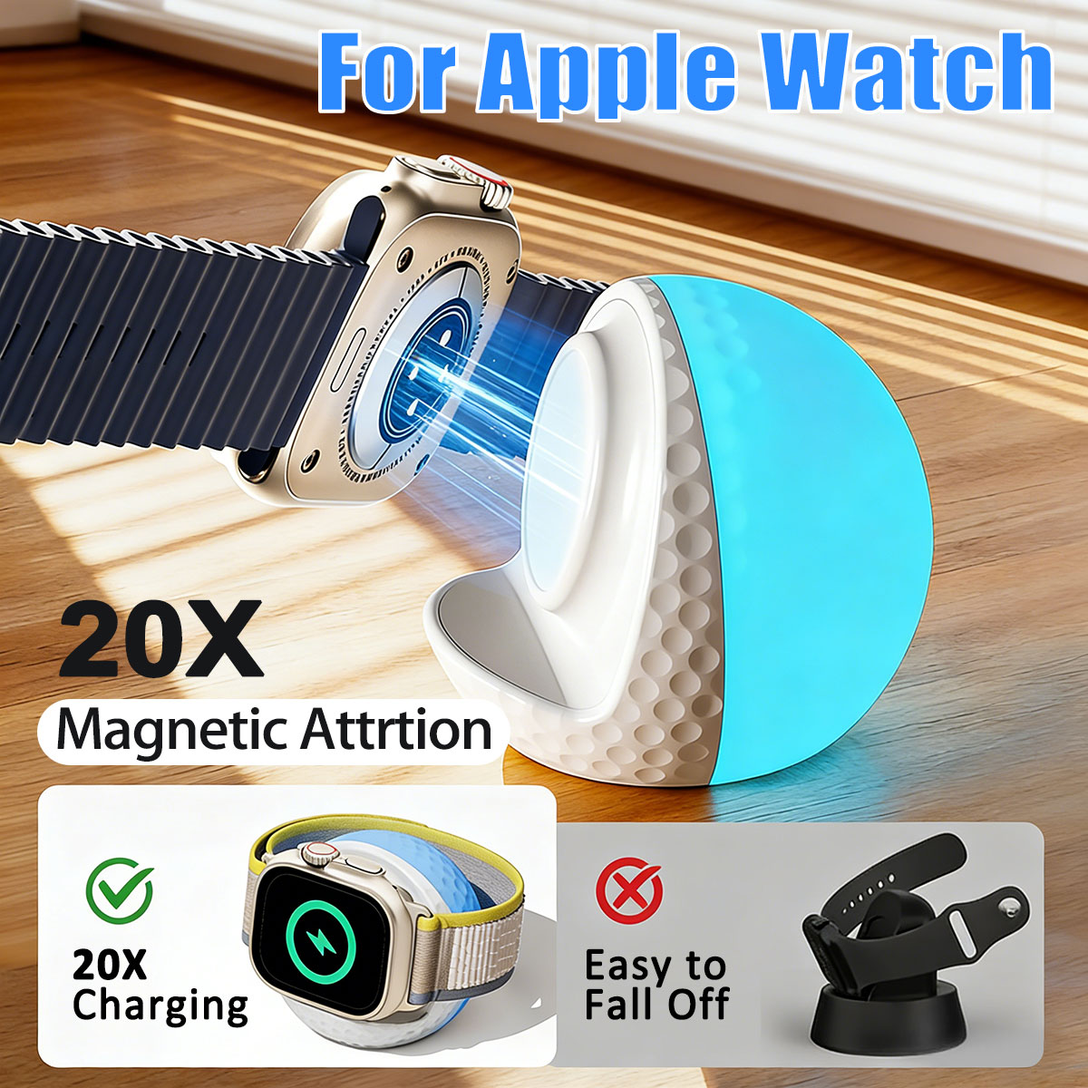 ポータブルRGB照明付きワイヤレス充電スタンド Apple  - Watch Charging Dock のレビューと価格