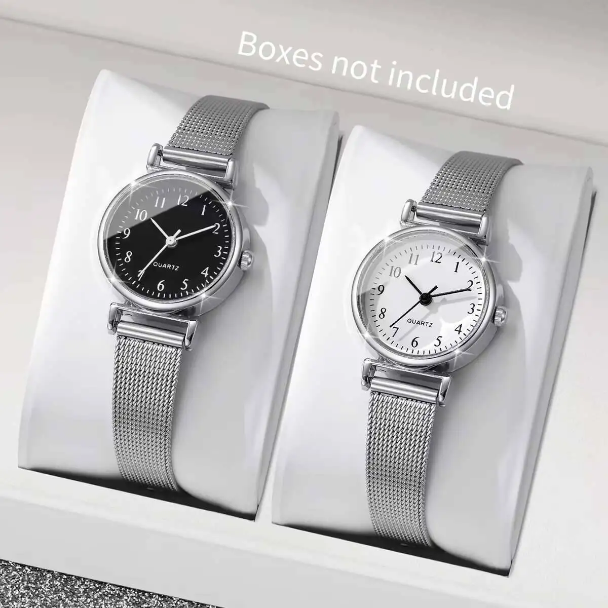 1/2 個ファッション女性用腕時計シンプルなメッシュバンドレ - Stainless Mesh Band のレビューと価格
