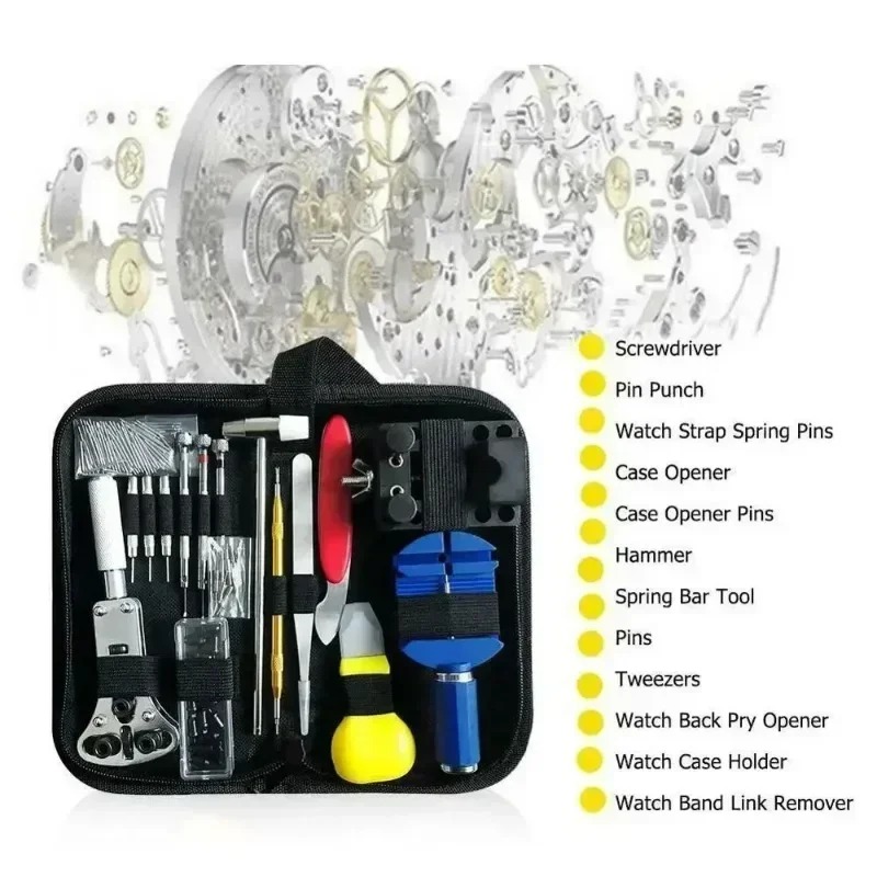 147個入り時計修理工具セット 時計電池交換 ストラップ調整 - Tool Kit Strap Change のレビューと価格