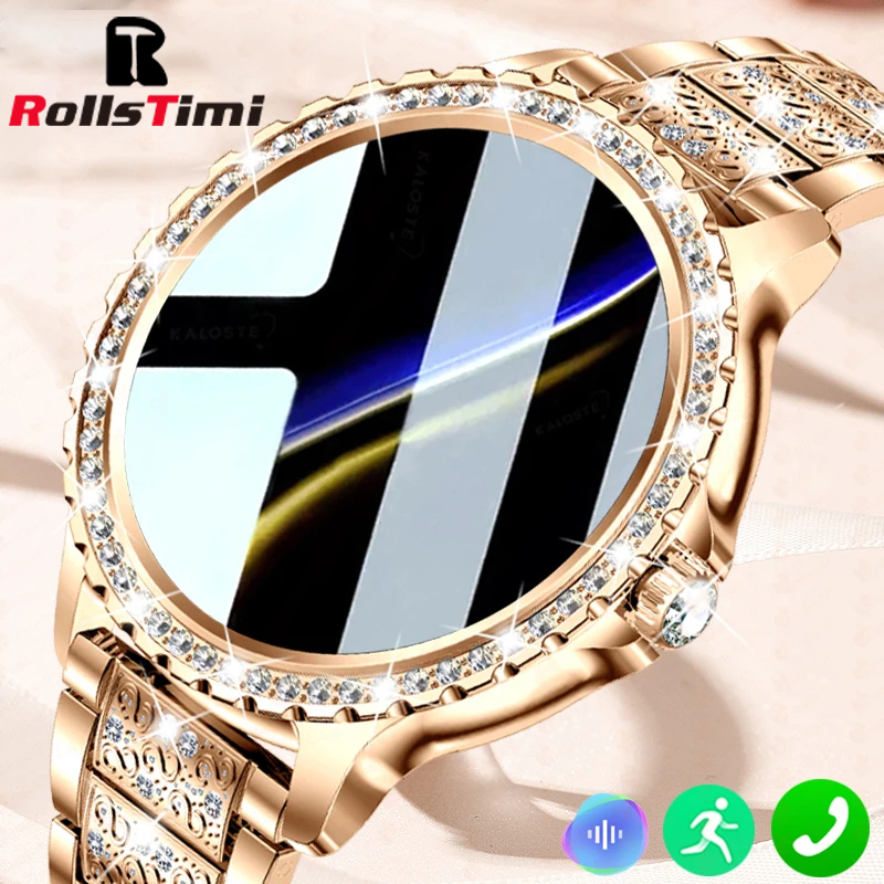 ファッション高級ゴールド女性スマートウォッチ心拍数血中酸素睡 - Smartwatch Face のレビューと価格